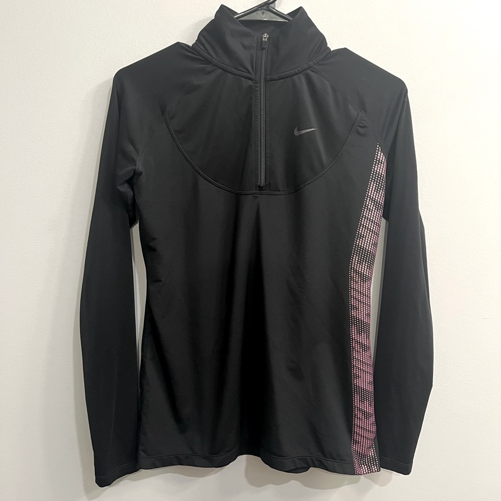 Nike - 1/4 Zip Long Sleeve - Black - Small
